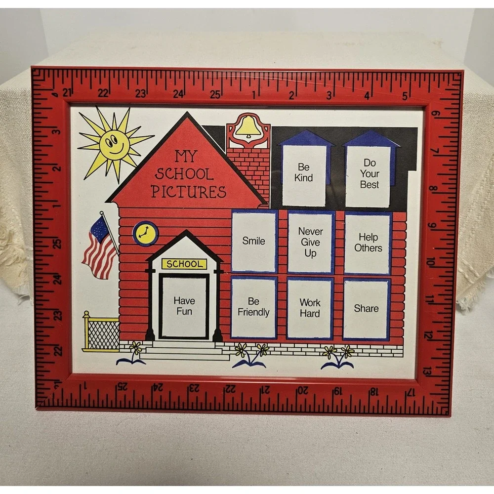 School House Picture Frame Red Ruler Design 8x10 - Picture 2 of 3
